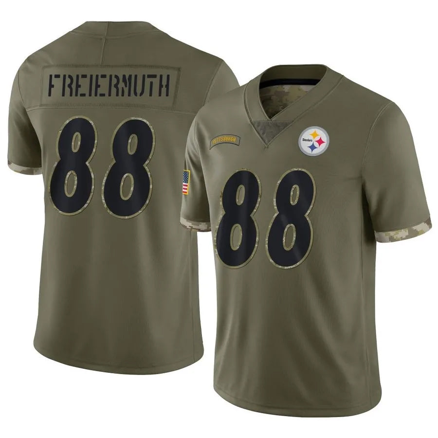 Elroe P.Steelers #88 Pat Freiermuth Player Salute To Service Limited Olive Stitched Jerseys