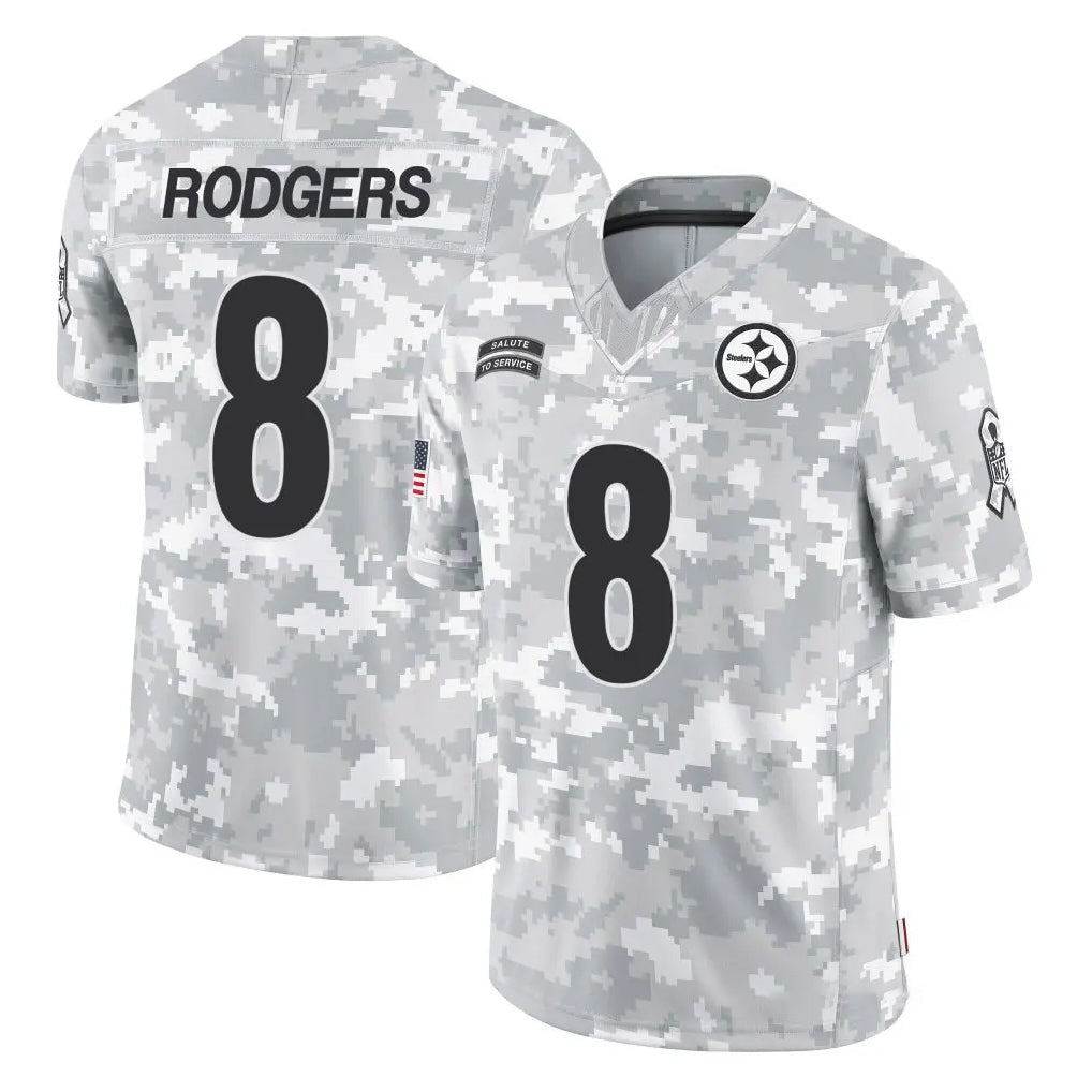 Elroe P.Steelers #8 Aaron Rodgers Player Arctic Camo Limited Salute To Service Home Game Stitched Jerseys
