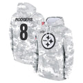 Elroe P.Steelers #8 Aaron Rodgers Player Arctic Camo Limited Salute to Service Pullover Hoodies Game Stitched Jerseys