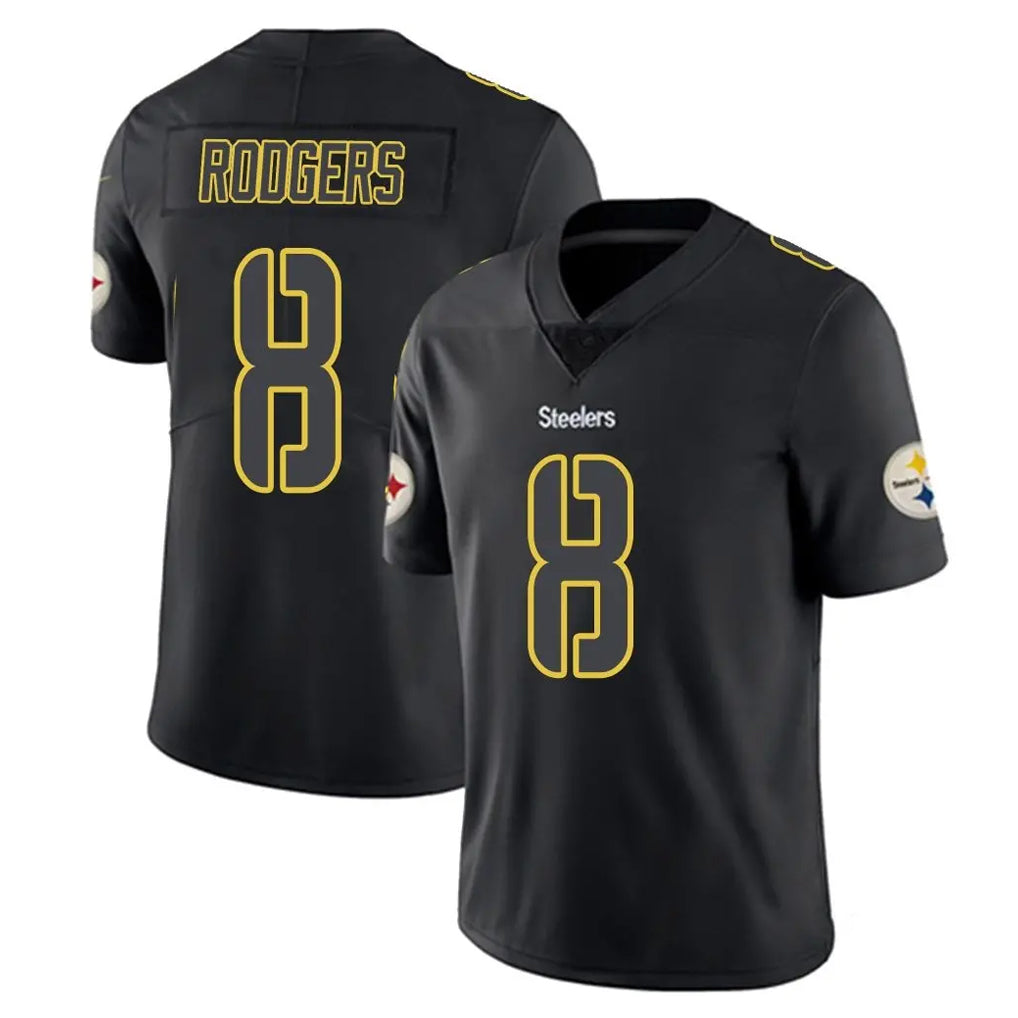 Elroe P.Steelers #8 Aaron Rodgers Player Black Impact Limited Home Game Stitched Jerseys