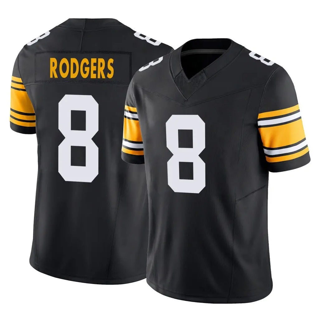 Elroe P.Steelers #8 Aaron Rodgers Player Black Limited Alternate Vapor F.U.S.E. Home Game Stitched Jerseys
