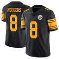Elroe P.Steelers #8 Aaron Rodgers Player Black Limited Color Rush Home Game Stitched Jerseys