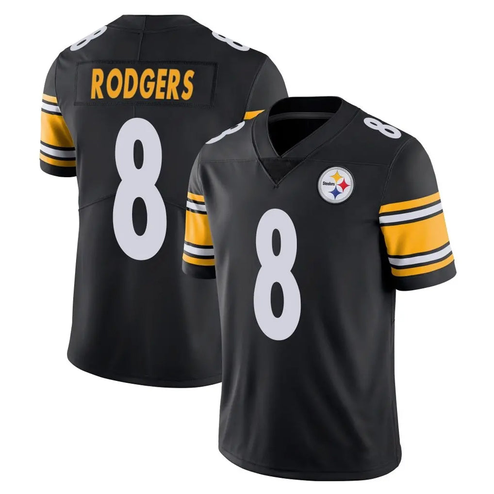 Elroe P.Steelers #8 Aaron Rodgers Player Black Limited Vapor Untouchable Home Game Stitched Jerseys