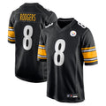 Elroe P.Steelers #8 Aaron Rodgers Player Black Replica Game Stitched Jerseys