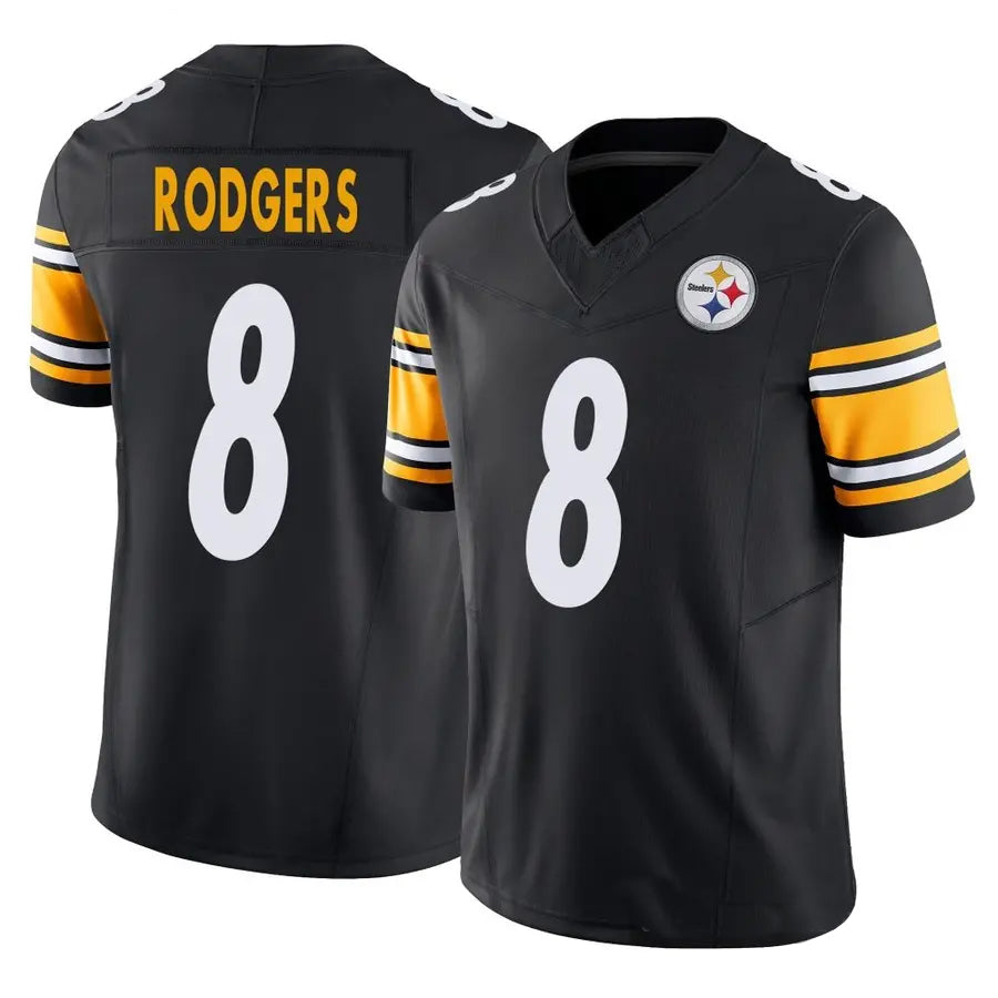 Elroe P.Steelers #8 Aaron Rodgers Player Black Vapor F.U.S.E. Limited Stitched Jerseys