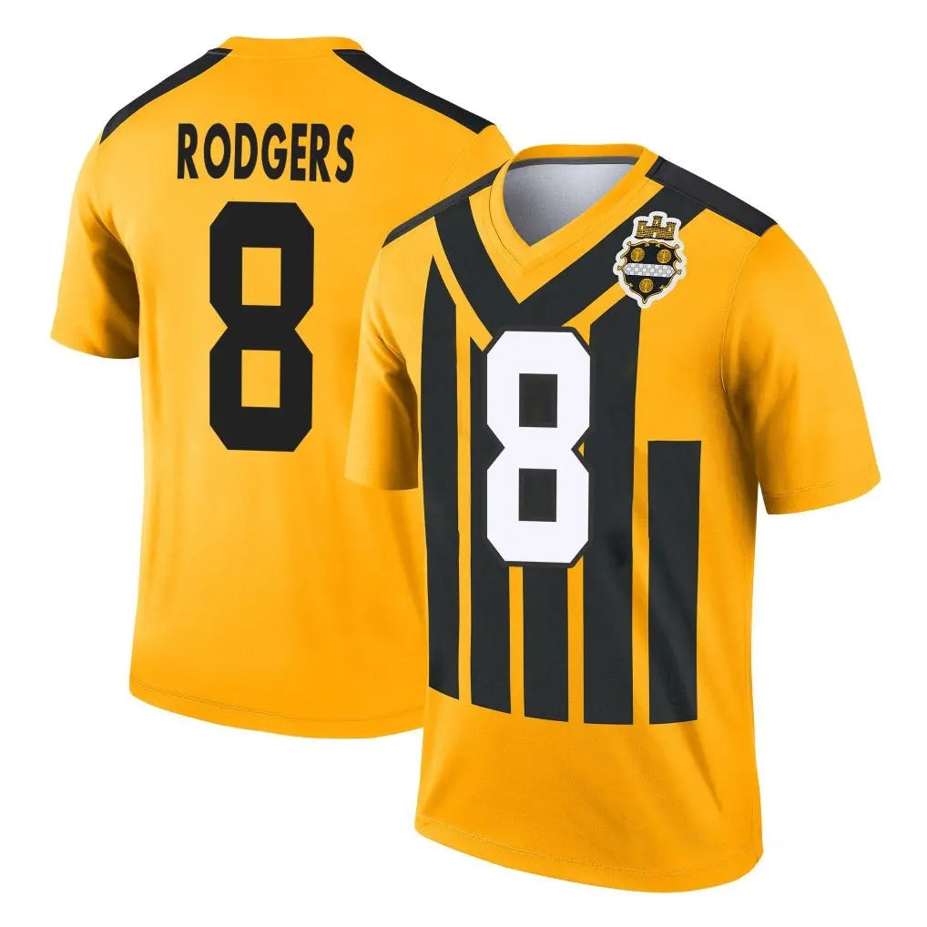 Elroe P.Steelers #8 Aaron Rodgers Player Gold Legend Limited 1933 Throwback Performance Home Game Stitched Jerseys