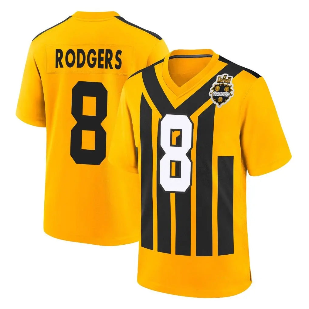 Elroe P.Steelers #8 Aaron Rodgers Player Gold Limited 1933 Throwback Home Game Stitched Jerseys