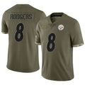 Elroe P.Steelers #8 Aaron Rodgers Player Salute To Service Limited Olive Stitched Jerseys