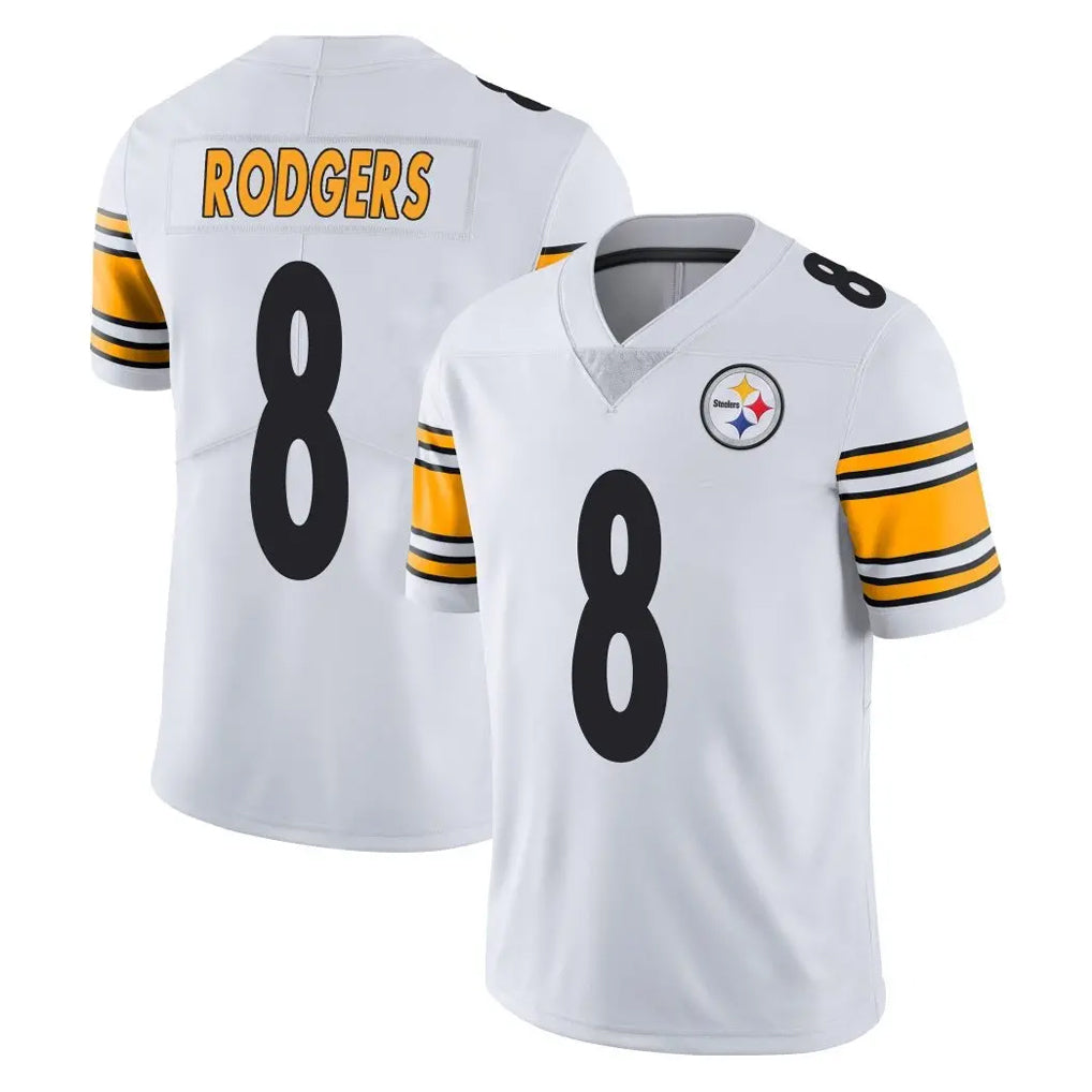 Elroe P.Steelers #8 Aaron Rodgers Player White Limited Vapor Untouchable Home Game Stitched Jerseys