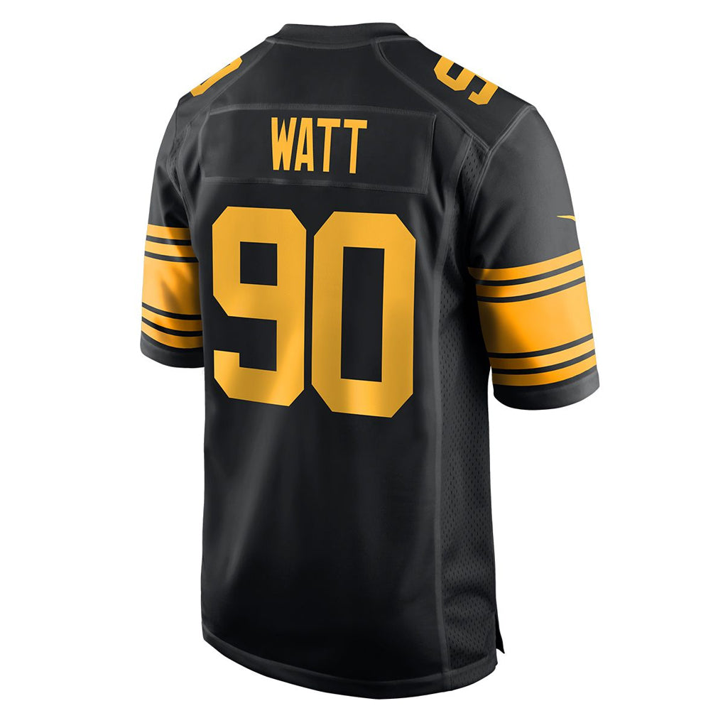 Elroe P.Steelers #90 T.J. Watt Player Black Color Rush Home Game Stitched Jerseys