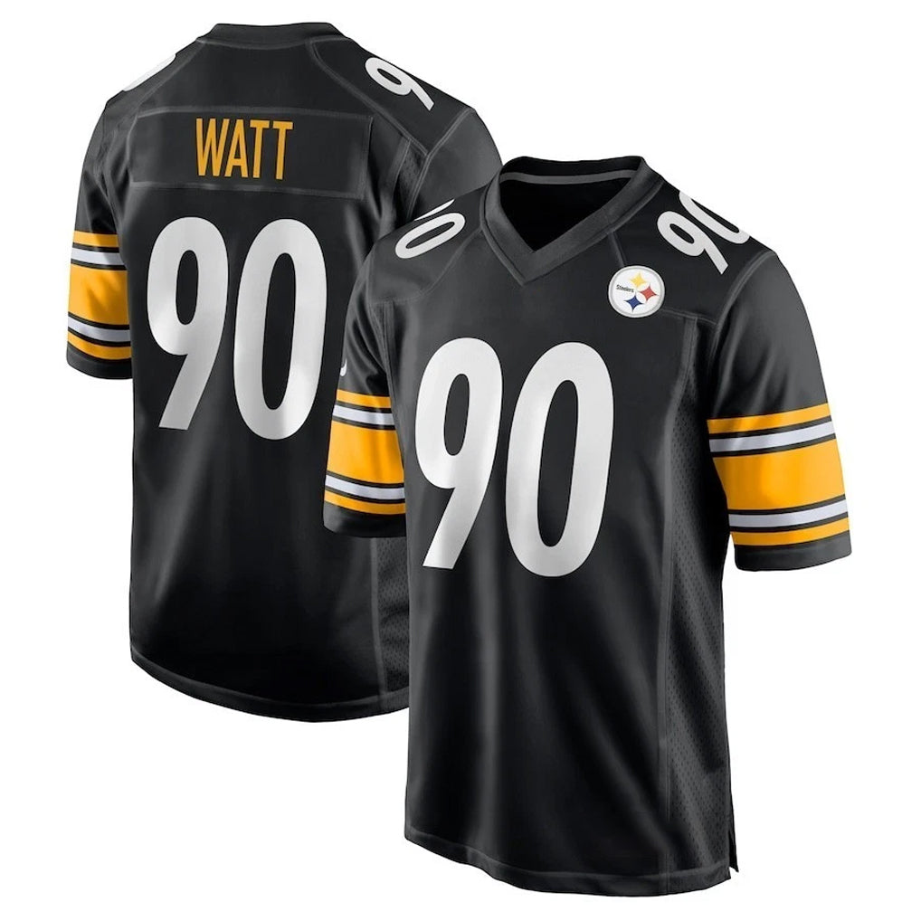 Elroe P.Steelers #90 T.J. Watt Player Black Home Game Stitched Jerseys
