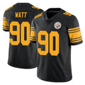 Elroe P.Steelers #90 T.J. Watt Player Black Limited Color Rush Home Game Stitched Jerseys
