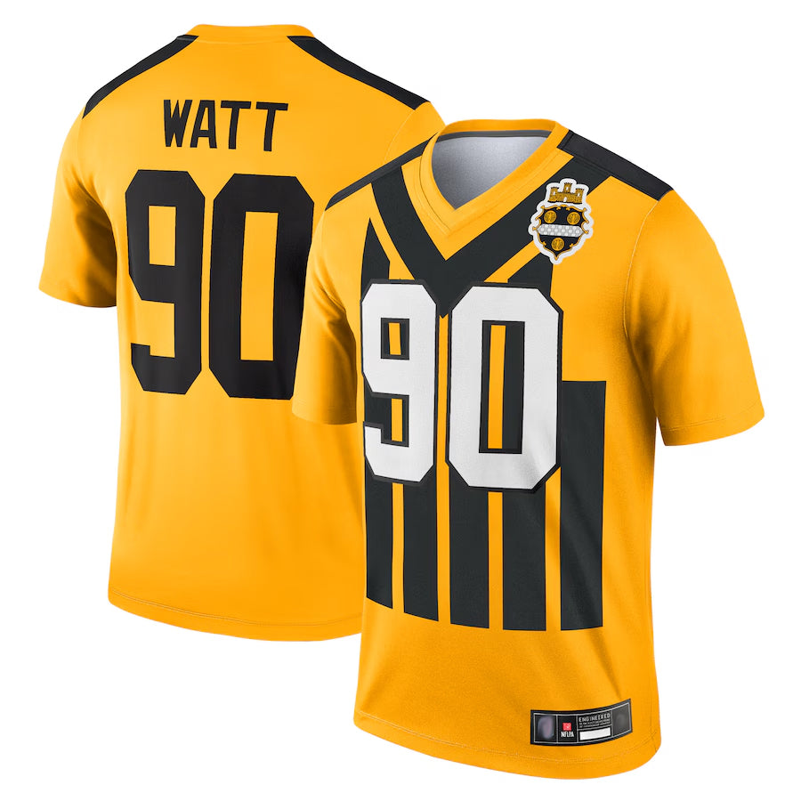 Elroe P.Steelers #90 T.J. Watt Player Gold Alternate 1933 Throwback Legend Performance Top1 Stitched Jerseys