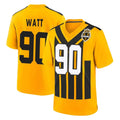 Elroe P.Steelers #90 T.J. Watt Player Gold Limited 1933 Throwback Home Game Stitched Jerseys