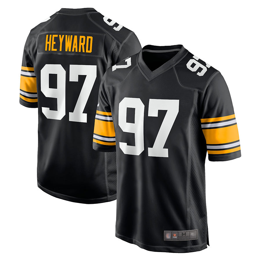 Elroe P.Steelers #97 Cameron Heyward Player Black Home Limited Stitched Jerseys