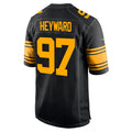 Elroe P.Steelers #97 Cameron Heyward Player Black Home Replica Stitched Jerseys