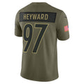 Elroe P.Steelers #97 Cameron Heyward Player Vapor F.U.S.E. Limited Salute to Service Stitched Jerseys