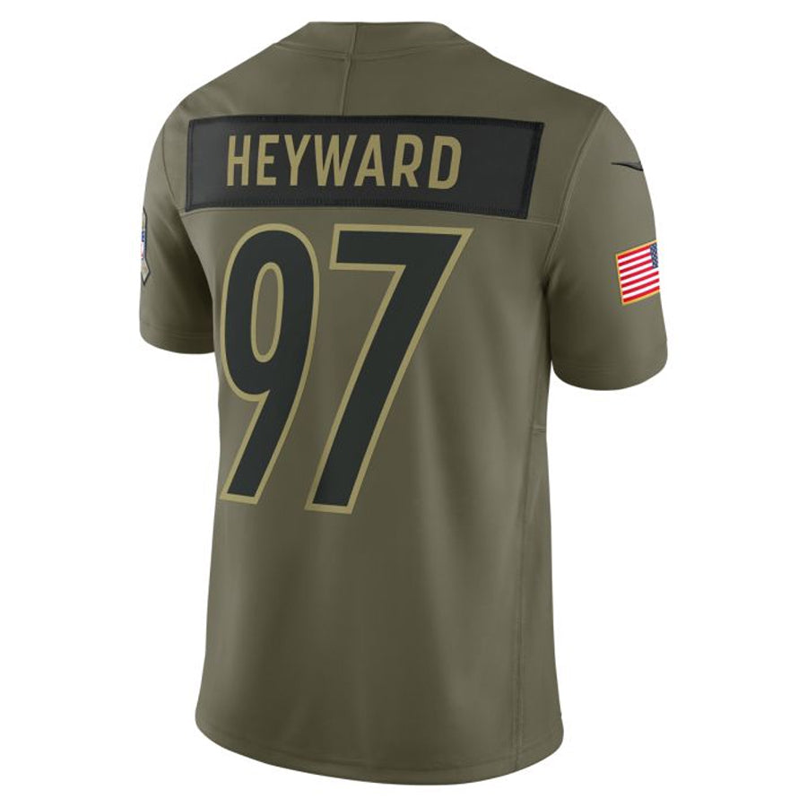 Elroe P.Steelers #97 Cameron Heyward Player Vapor F.U.S.E. Limited Salute to Service Stitched Jerseys