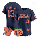 Elroe A.Braves #13 Ronald Acuna Jr. NavyThe Big Peach Vapor Stitches Personalized Jersey
