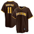 Elroe S.Diego Padres #11 Yu Darvish Player Brown Alternate Replica Game Stitched Jerseys