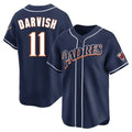 Elroe S.Diego Padres #11 Yu Darvish Player Navy Cooperstown Collection Limited Home Stitched Jerseys