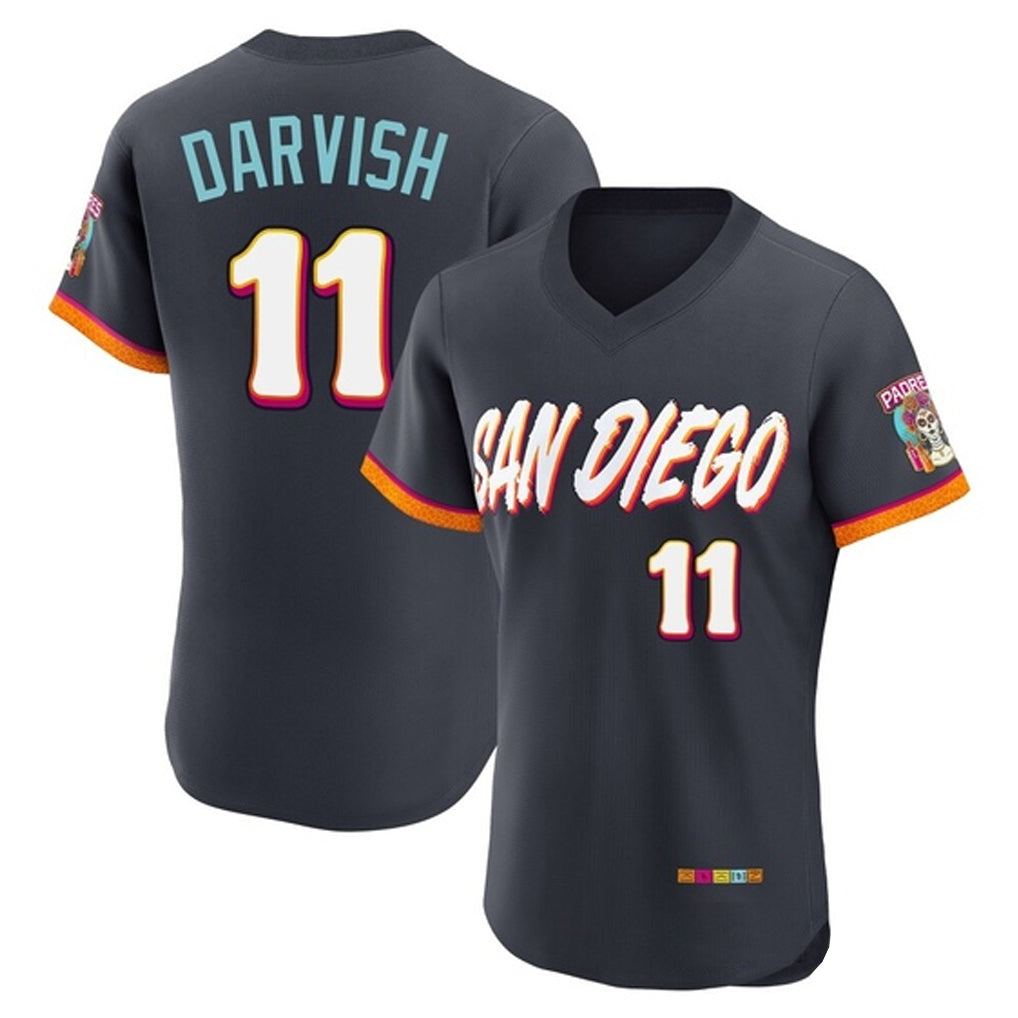 Elroe S.Diego Padres #11 Yu Darvish Player Obsidian 2026 City Connect Home Elite T-shirt Stitched Jerseys