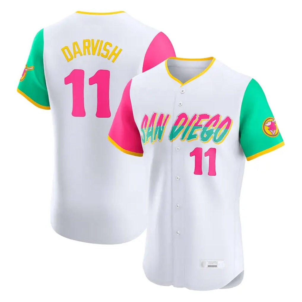Elroe S.Diego Padres #11 Yu Darvish Player White City Connect Home Limited Elite Stitched Jerseys