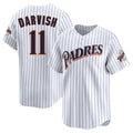 Elroe S.Diego Padres #11 Yu Darvish Player White Cooperstown Collection Limited Home Stitched Jerseys