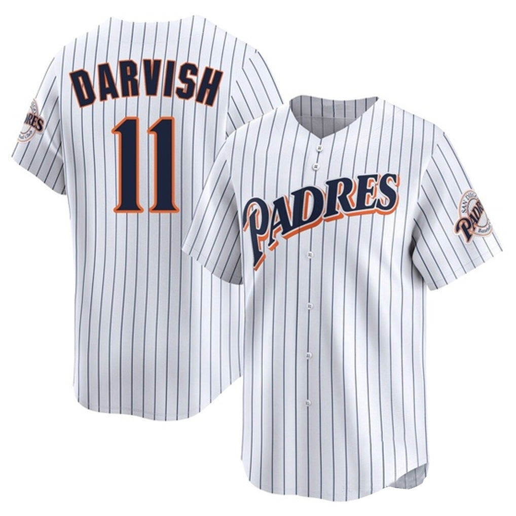 Elroe S.Diego Padres #11 Yu Darvish Player White Cooperstown Collection Limited Home Stitched Jerseys