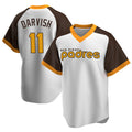 Elroe S.Diego Padres #11 Yu Darvish Player White Home Cooperstown Collection Replica Game Stitched Jerseys
