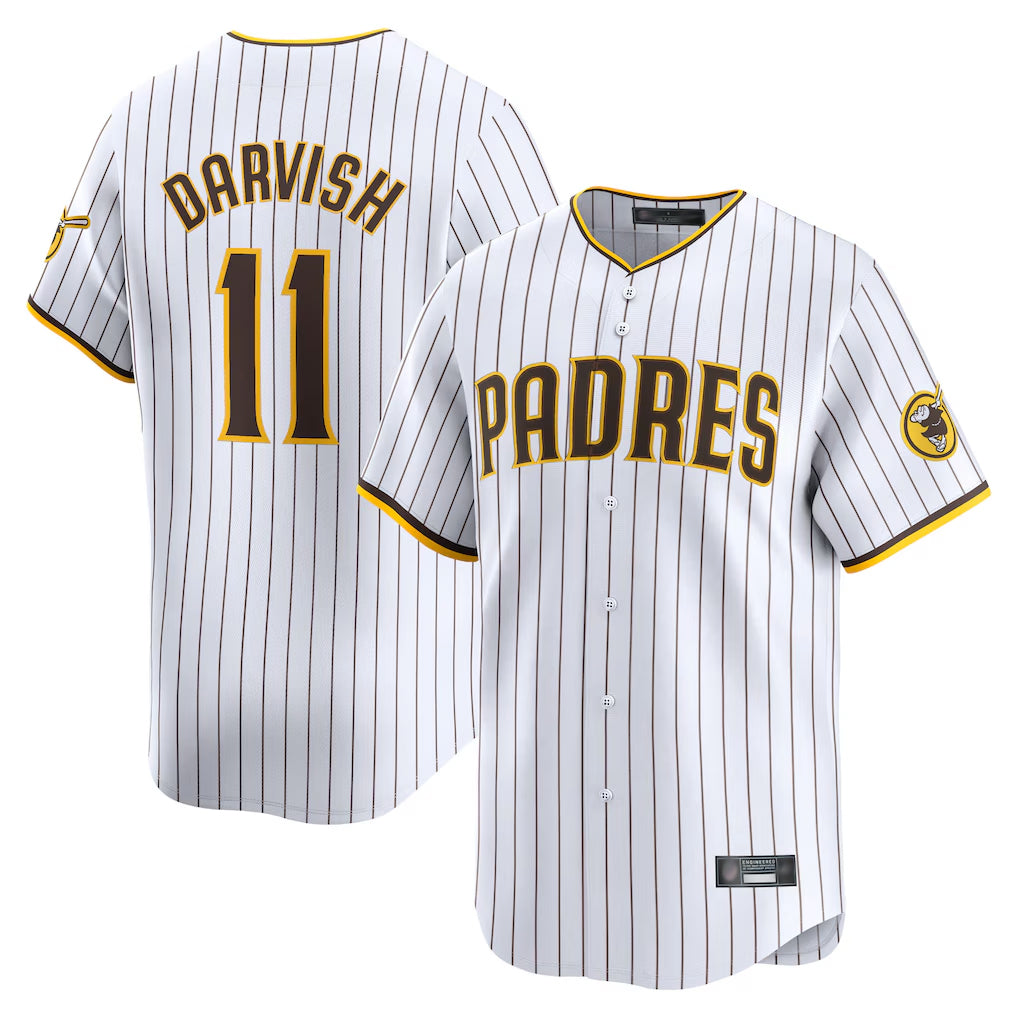 Elroe S.Diego Padres #11 Yu Darvish Player White Home Limited Stitched Jerseys