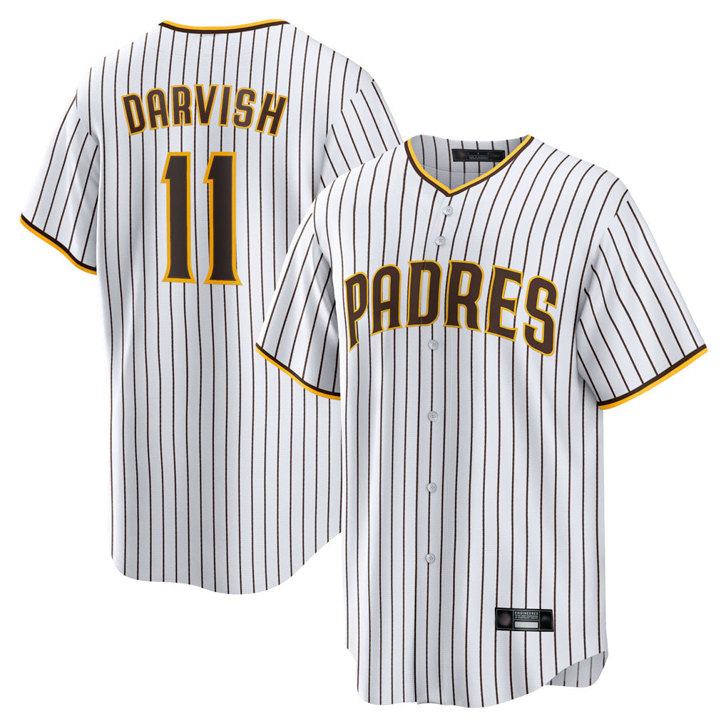 Elroe S.Diego Padres #11 Yu Darvish Player White Home Replica Game Stitched Jerseys