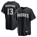 Elroe S.Diego Padres #13 Manny Machado Player Black Home Game Stitched Jerseys