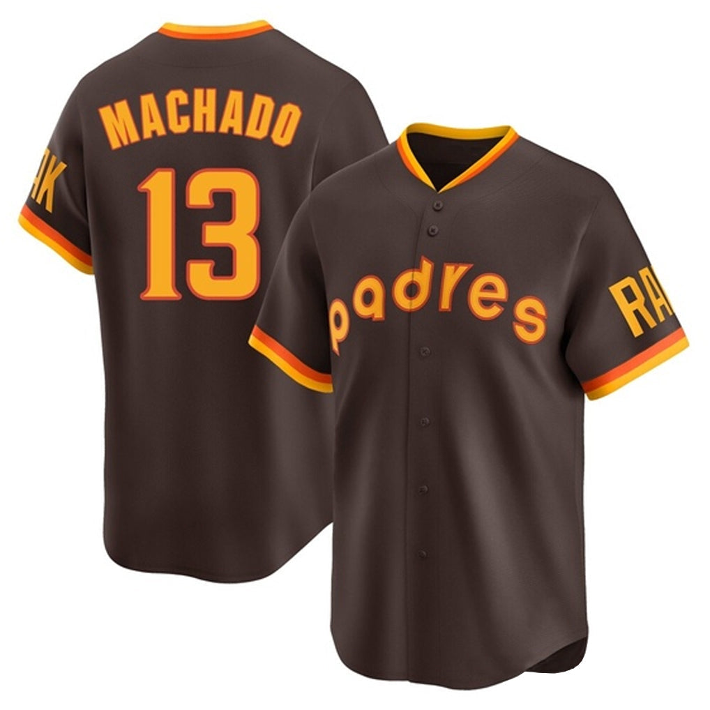 Elroe S.Diego Padres #13 Manny Machado Player Brown Home Cooperstown Collection Replica Game Stitched Jerseys