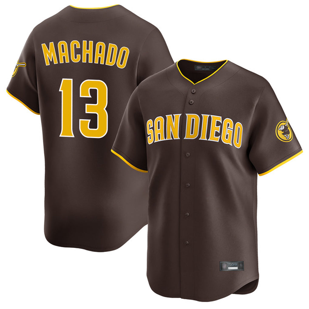 Elroe S.Diego Padres #13 Manny Machado Player Brown Home Limited Stitched Jerseys
