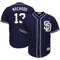 Elroe S.Diego Padres #13 Manny Machado Player Navy Cool Base Game Stitched Jerseys