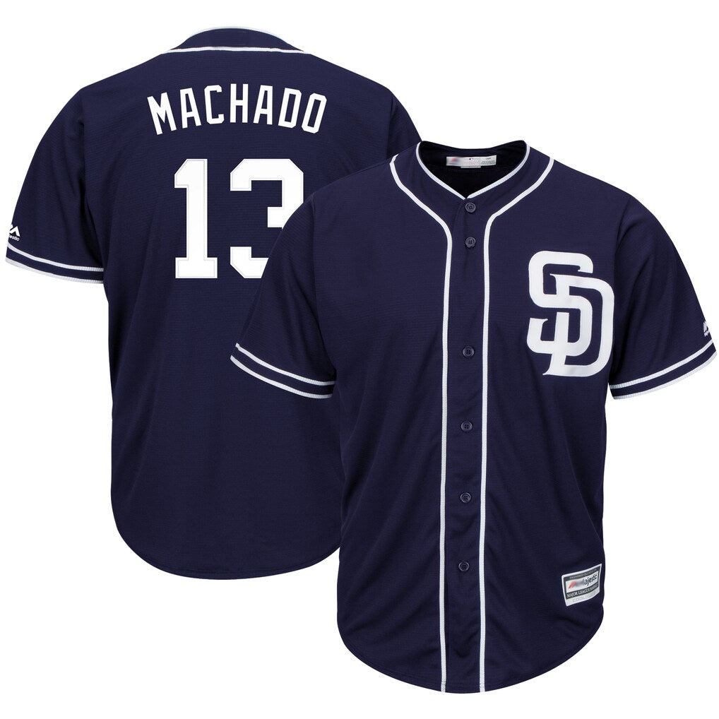 Elroe S.Diego Padres #13 Manny Machado Player Navy Cool Base Game Stitched Jerseys