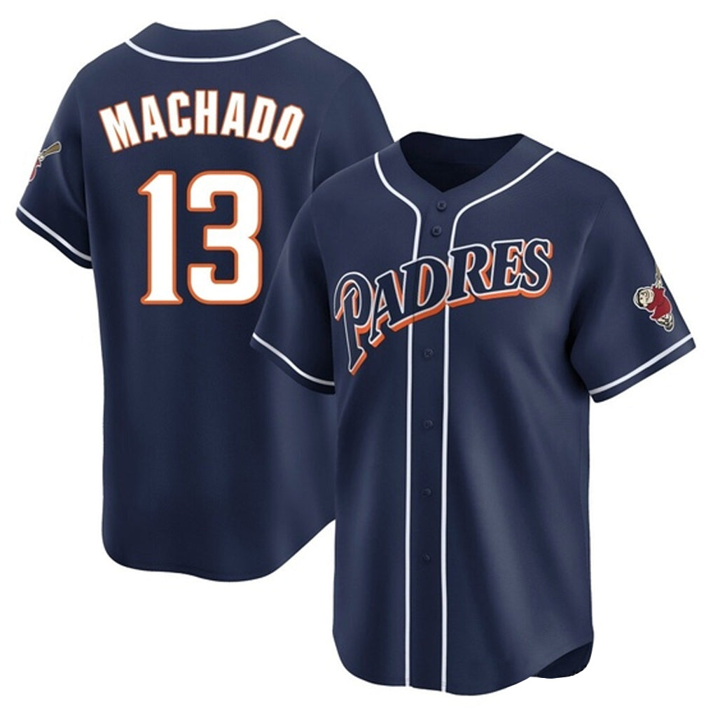 Elroe S.Diego Padres #13 Manny Machado Player Navy Cooperstown Collection Limited Home Stitched Jerseys