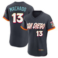 Elroe S.Diego Padres #13 Manny Machado Player Obsidian 2026 City Connect Home Elite T-shirt Stitched Jerseys