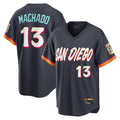 Elroe S.Diego Padres #13 Manny Machado Player Obsidian 2026 City Connect Home Game T-shirt Stitched Jerseys