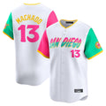 Elroe S.Diego Padres #13 Manny Machado Player White City Connect Home Limited Stitched Jerseys