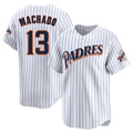 Elroe S.Diego Padres #13 Manny Machado Player White Cooperstown Collection Limited Home Stitched Jerseys