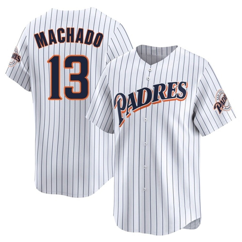 Elroe S.Diego Padres #13 Manny Machado Player White Cooperstown Collection Limited Home Stitched Jerseys