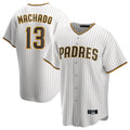 Elroe S.Diego Padres #13 Manny Machado Player White Home Game Stitched Jerseys