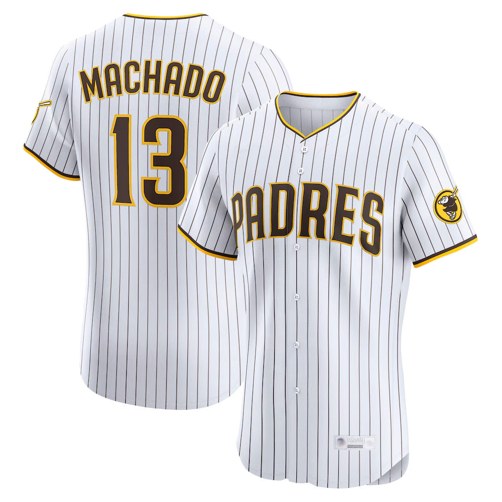 Elroe S.Diego Padres #13 Manny Machado Player White Home Limited Elite Stitched Jerseys