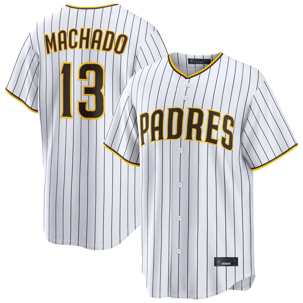 Elroe S.Diego Padres #13 Manny Machado Player White Home Limited Stitched Jerseys