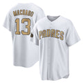 Elroe S.Diego Padres #13 Manny Machado Player White Replica All-Star Game Home Stitched Jerseys
