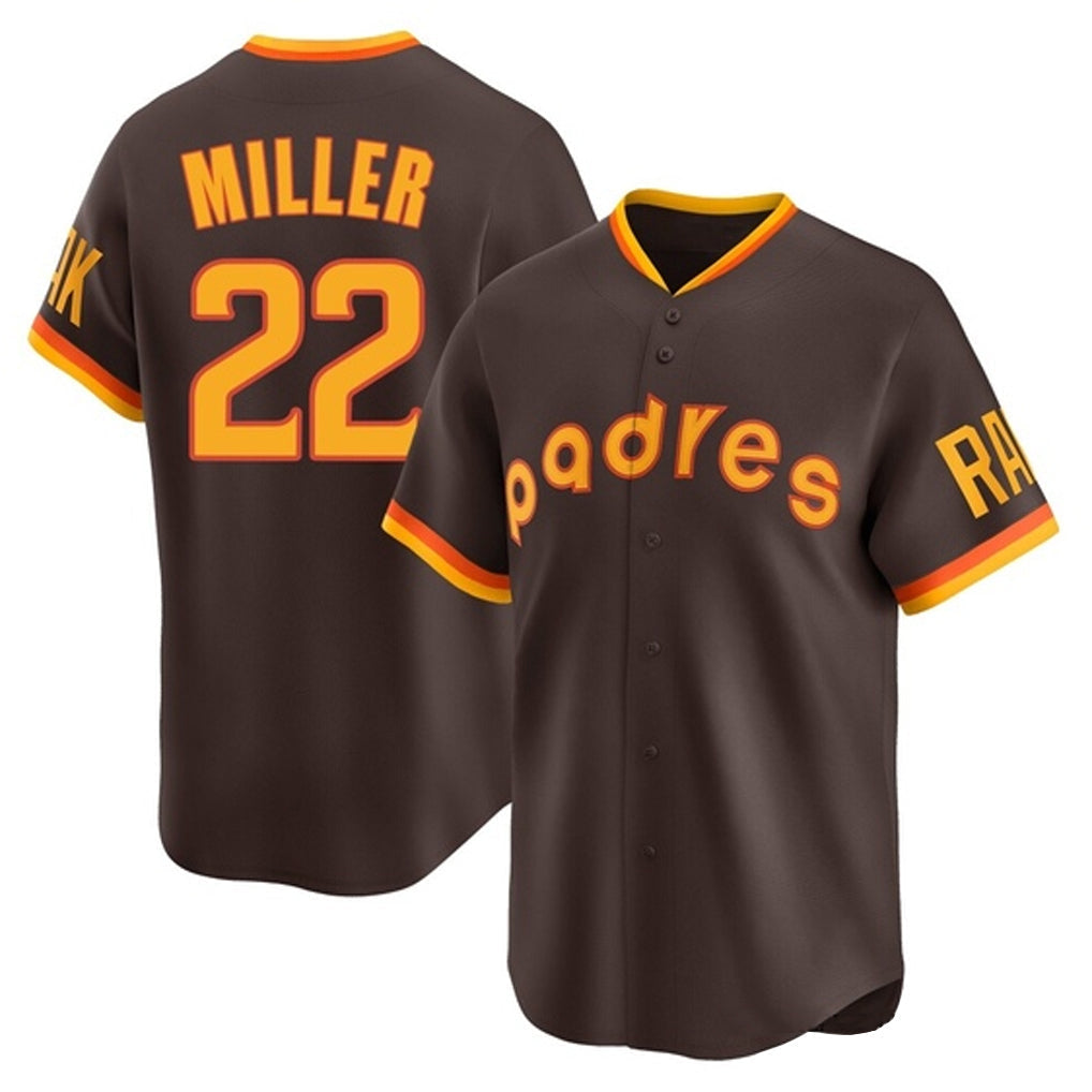 Elroe S.Diego Padres #22 Mason Miller Player Brown Home Cooperstown Collection Replica Game Stitched Jerseys