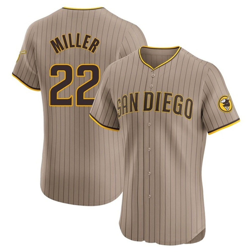 Elroe S.Diego Padres #22 Mason Miller Player Khaki Home Limited Elite Stitched Jerseys