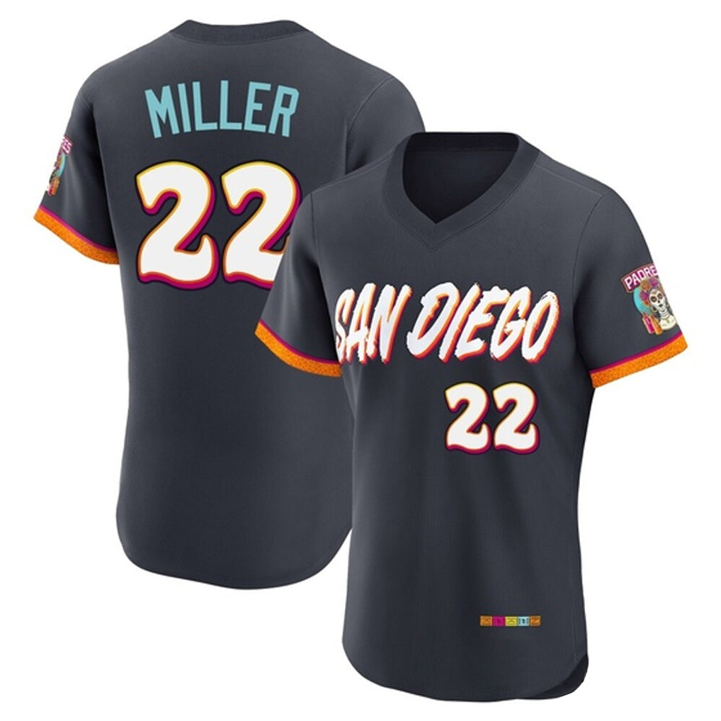 Elroe S.Diego Padres #22 Mason Miller Player Obsidian 2026 City Connect Home Limited Elite T-shirt Stitched Jerseys